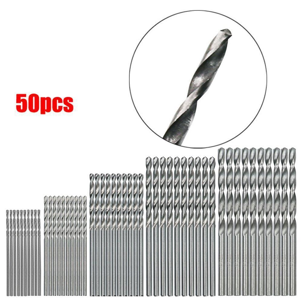 50pcs 1.0-3.0mm Round Handle HSS Twist Drill Woodworking Drill Bit Set Tool