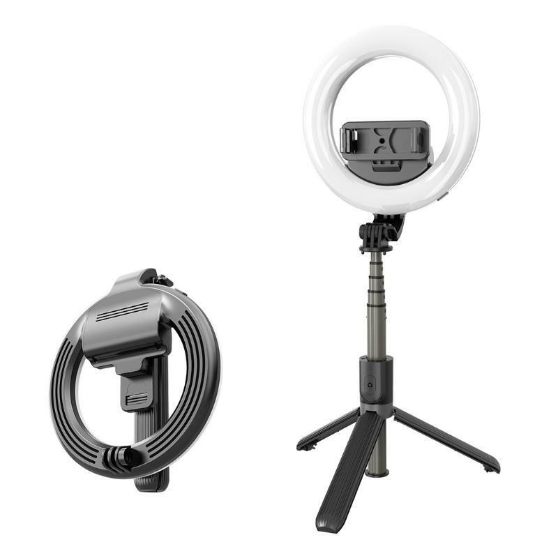 1 Pc Selfie Stand Phone Holder LED Ringlight Dimmable Rechargeable Selfie Stand