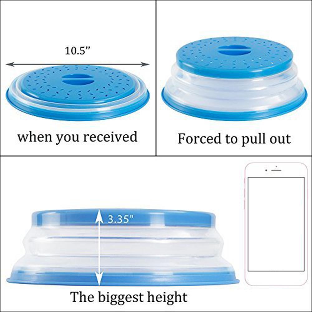 Silicone Collapsible Microwave Cover Lid Fruit Vegetables Colander Strainer
