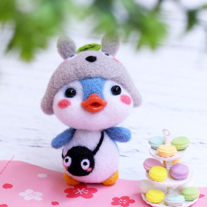 Penguin Wool Felt Crafts DIY Unfinished Poked Set Handcraft Needle Material Bag