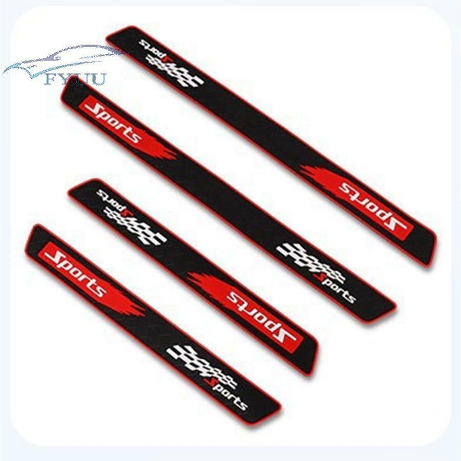 4X Rubber Car Door Scuff Sill Cover Panel Step 1X Rubber Guard Bumper Scratch