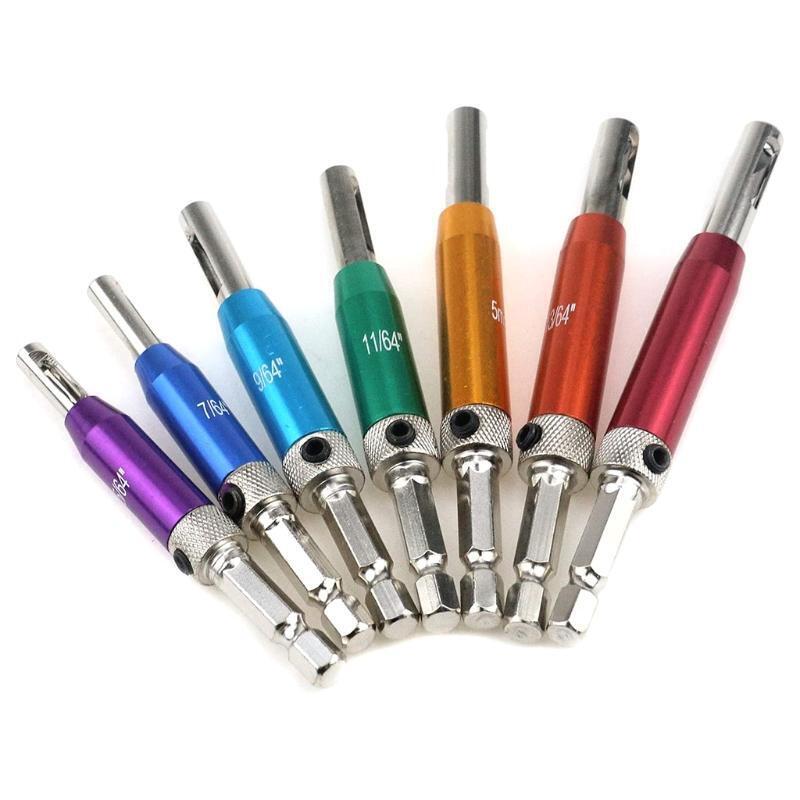 8Pcs Self-centering Hinge Drill Bit Set for Cabinets Door Windows Woodworking