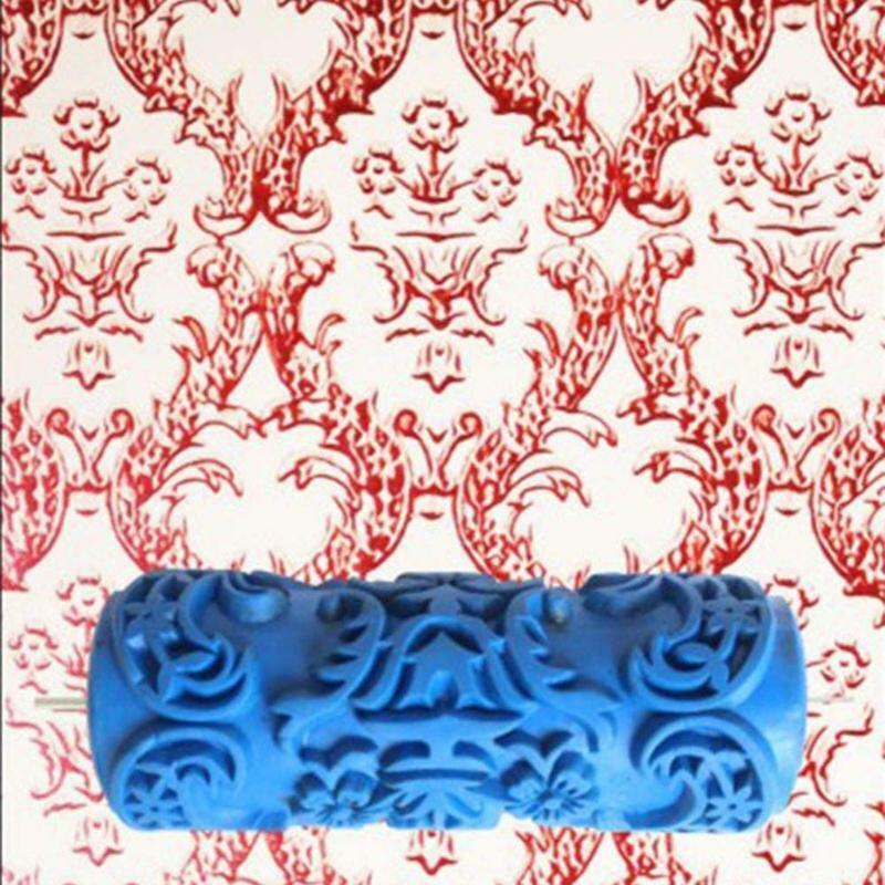 Housing Paint Rollers Texture Rubber Roller with Plastic Handle Wall Painting