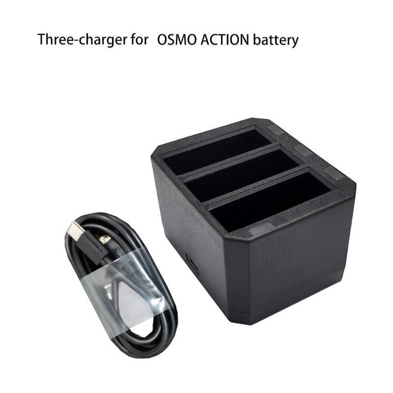 Battery Charger with Triple Battery Slots Compatible-with-Osmo-Action Camera