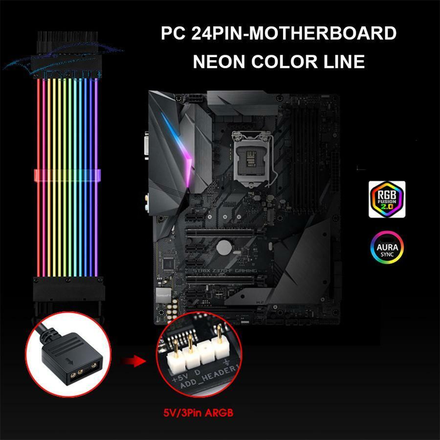 24-Pin Motherboard ARGB 5V 3Pin  Extension Cord Addressable RGB SYNC Cord Wire