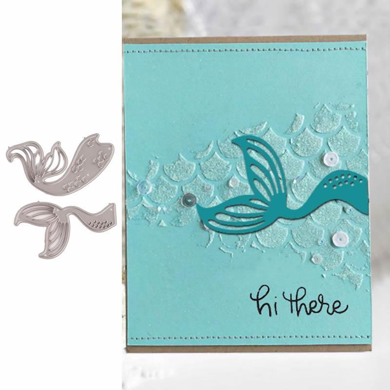 Fish Tail Metal Cutting Dies Stencil Scrapbooking DIY Album Stamp Paper Emboss