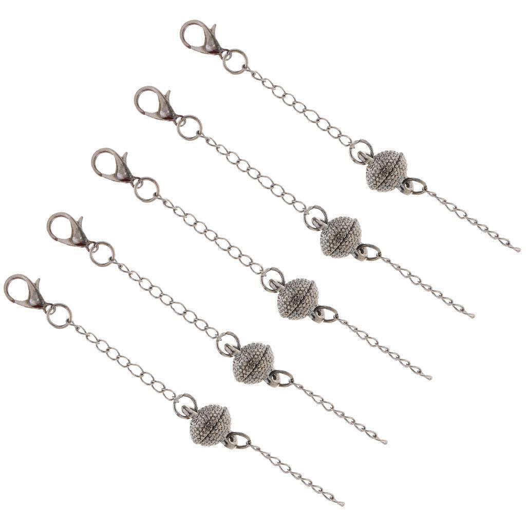 5 Sets Extender Chain Magnetic Lobster Clasp for Jewelry Necklace Bracelet