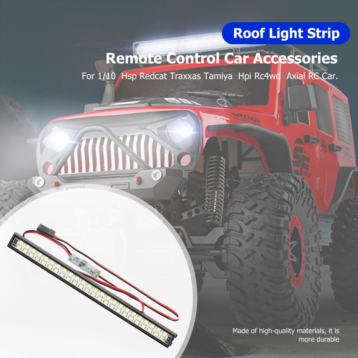 RC Car Roof Lamp 48 LED Light Bar for 1/10 Hsp Redcat Traxxas Rc4wd Axial