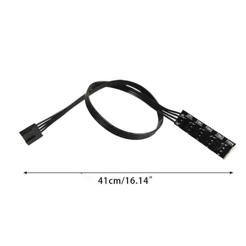 PWM Fan Hub Splitter 4 Pin Black Sleeved 1 to 5 Way PC CPU Cooling Case