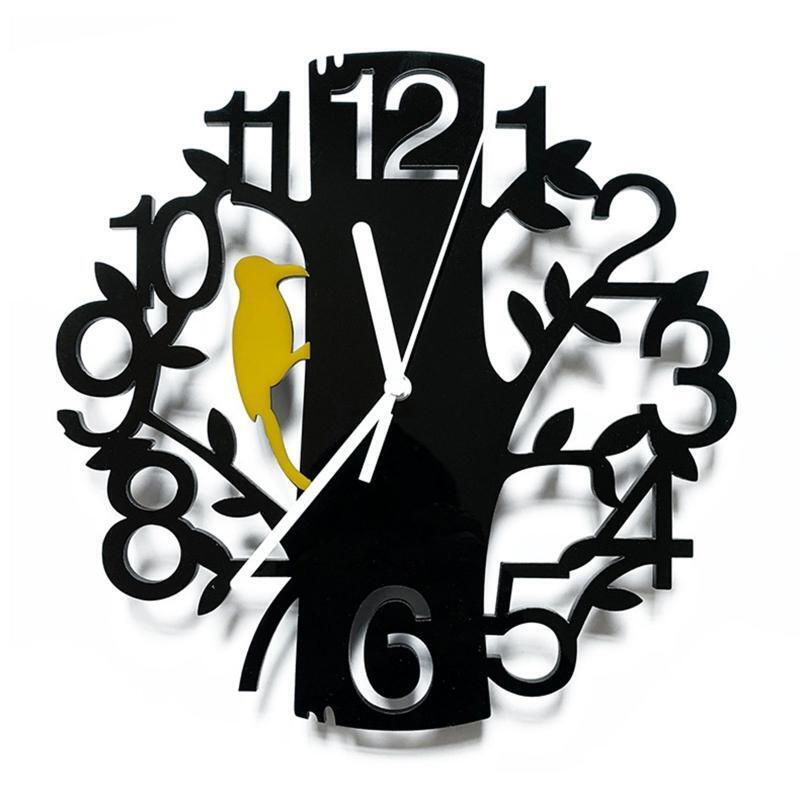 Hollow Tree Wall Clock Home Living Room Coffee Shop Chic Bar Decor Ornament Gift
