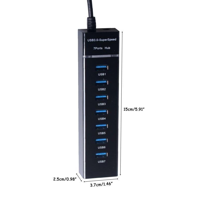 High Speed USB 3.0 Hub Multi USB Splitter 7 Ports Expander Multiple USB Expander