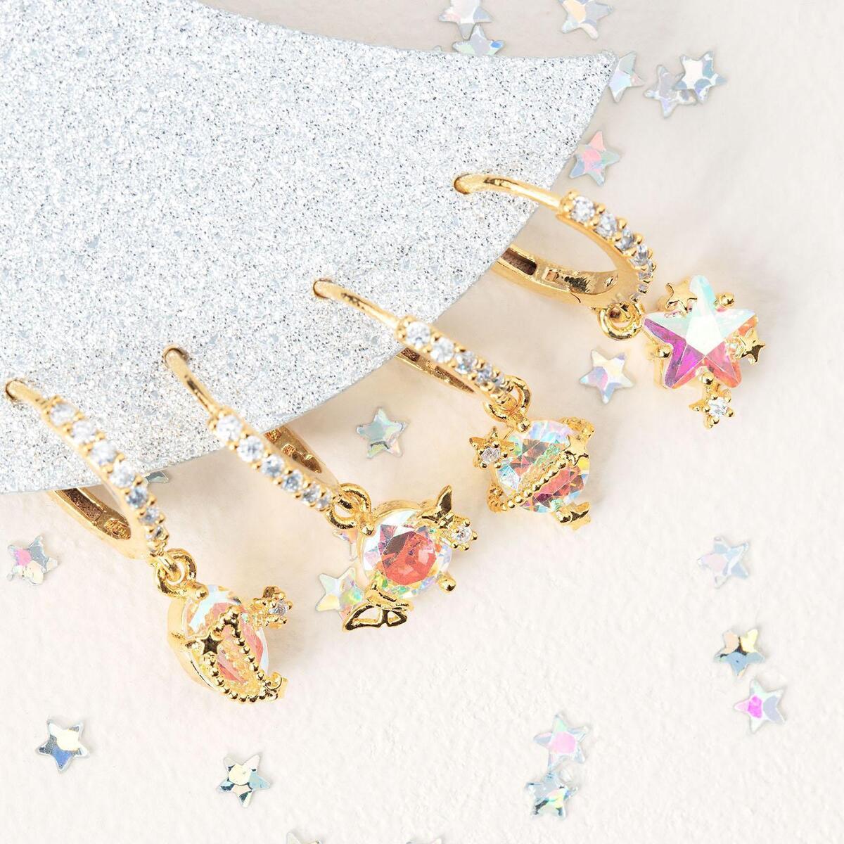 4 Pieces Girls Dangle Earrings Jewelry Valentine Day Anniversary Gift Tiny