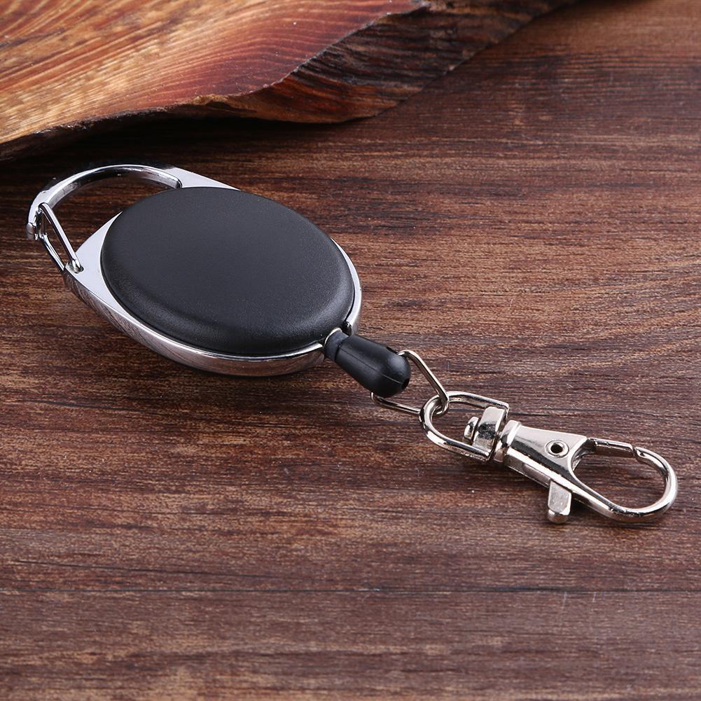 Nylon Rope Recoil Ring Outdoor Survival EDC Retractable Key Chain with Clip