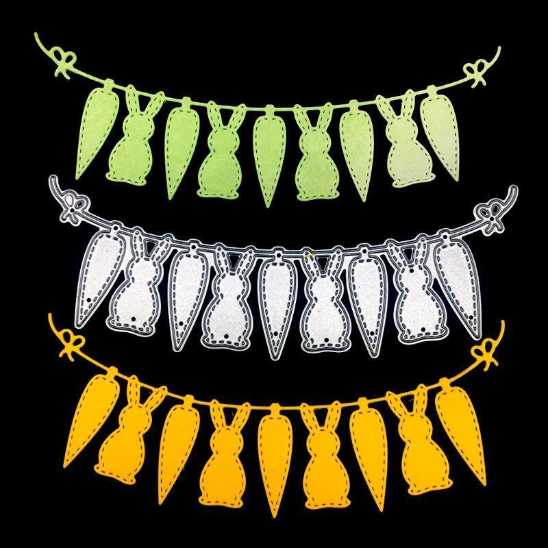 Easter Bunny Carrot Metal Cutting Dies Stencil Scrapbooking DIY Album Stamp Card