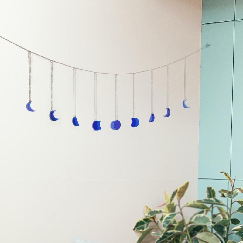 Moon Phase Garland Chain Pendant Acrylic Wall Hanging Ornament Art Crafts