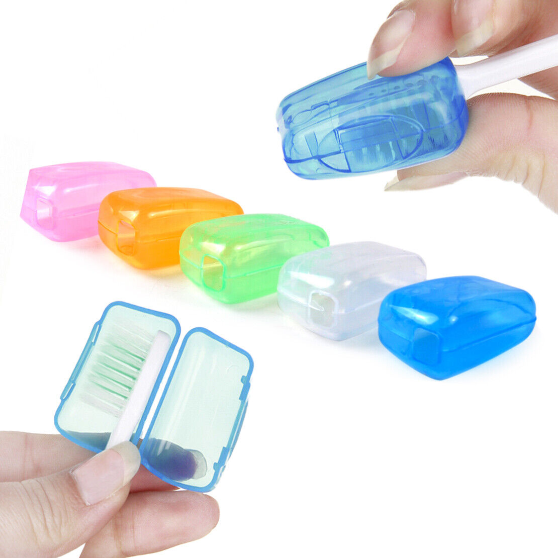 15X Travel Toothbrush Head Cover Holder Clean Box Case Camping Teethbrush Cap Li