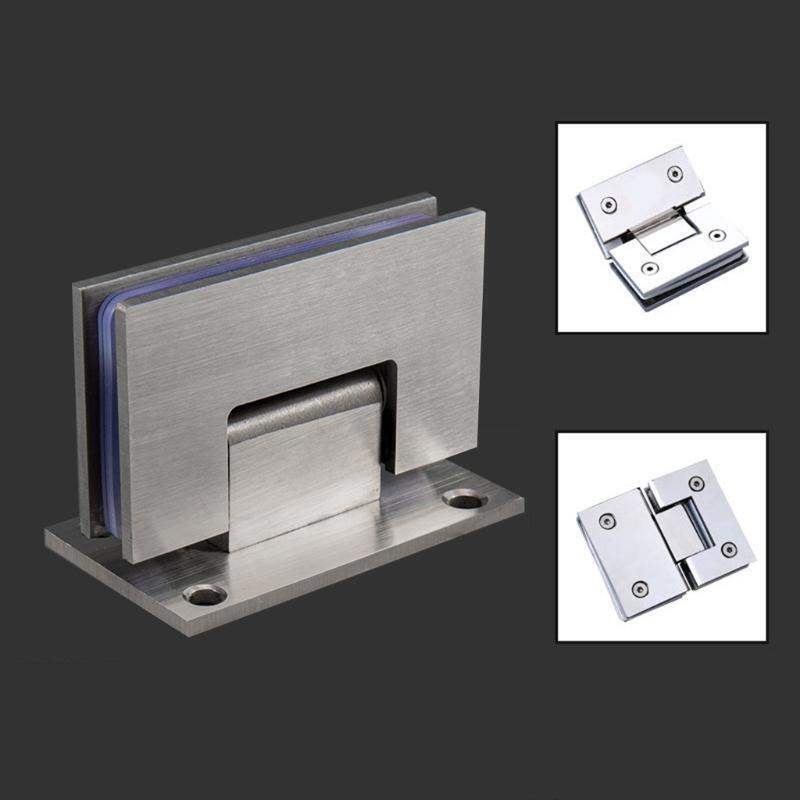 90 Degree Shower Door Stainless Steel Hinge Clamp Wall Bracket for 8-12mm Glass