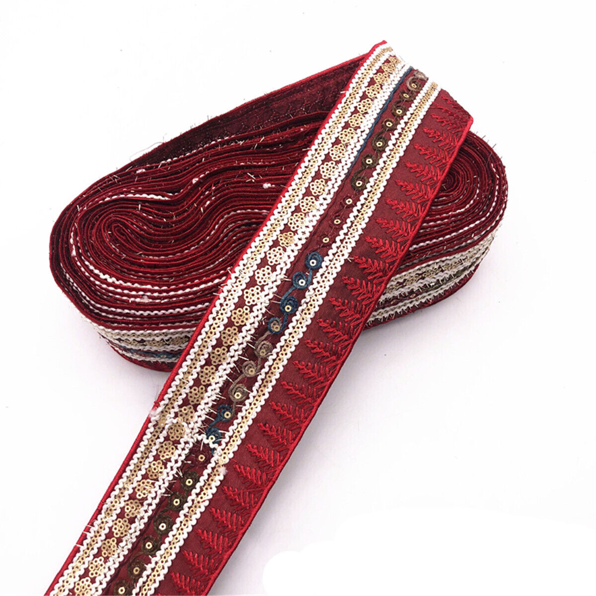 Ethnic Embroidered Lace Trim Ribbon DIY Sewing Garment Belt Collar Accessories