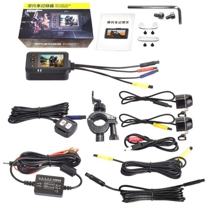 Motorcycle Recorder Cameras Front & Rear Camera Lens 120 Wide Angle Waterproof