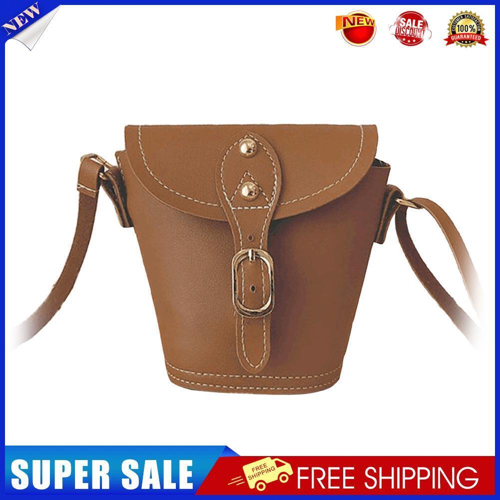Children Kids Handbags PU Girls Shoulder Messenger Bucket Purses/Brown