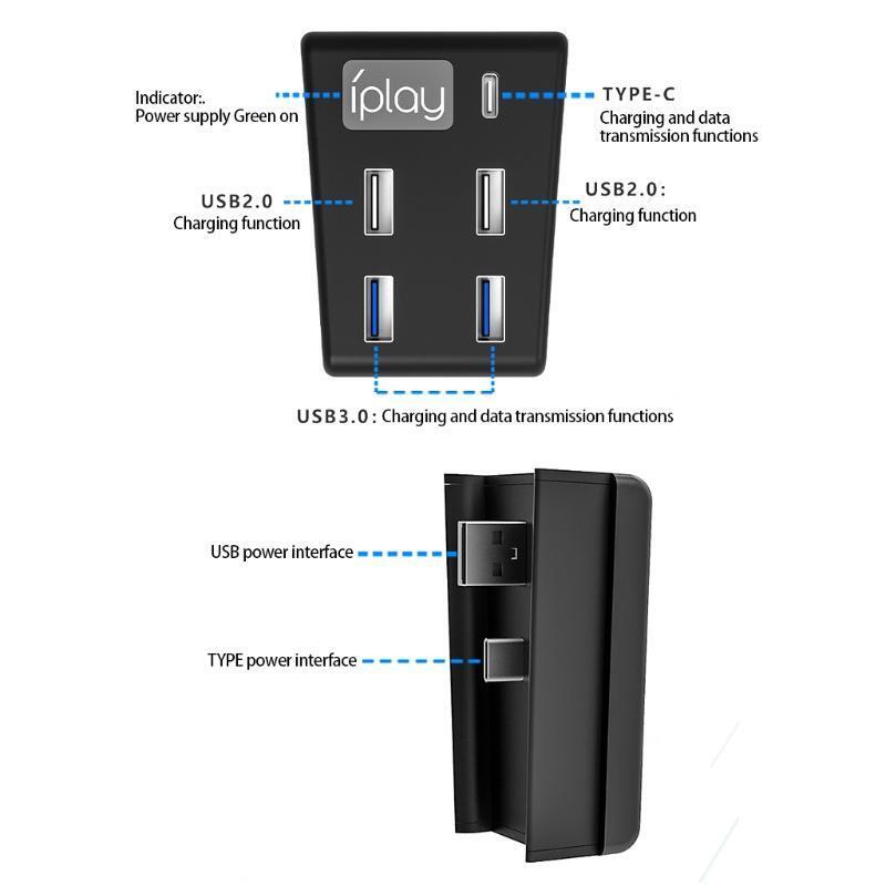 5 in1 USB Hub High-Speed ??Transmission Extender USB Connection Splitter for PS5