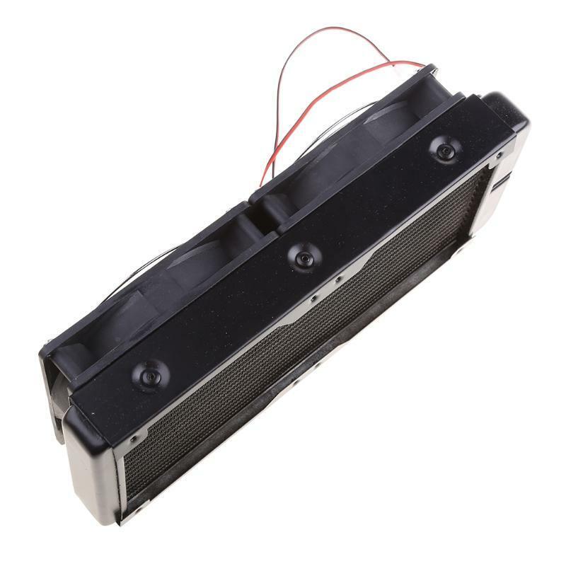 G1/4 240mm Computer Desktop Water Cooling 2 Fans Radiator Aluminum Thick 60mm