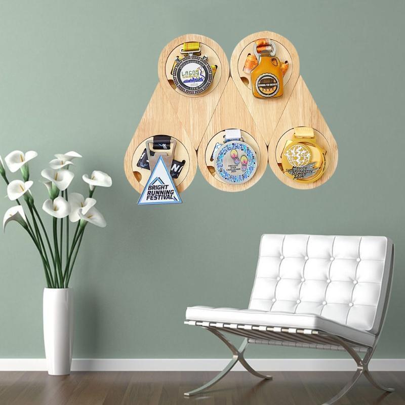 Wall Hang Medal Rack Magnetic Display Holder Removable Lid Self-adhesive Stand