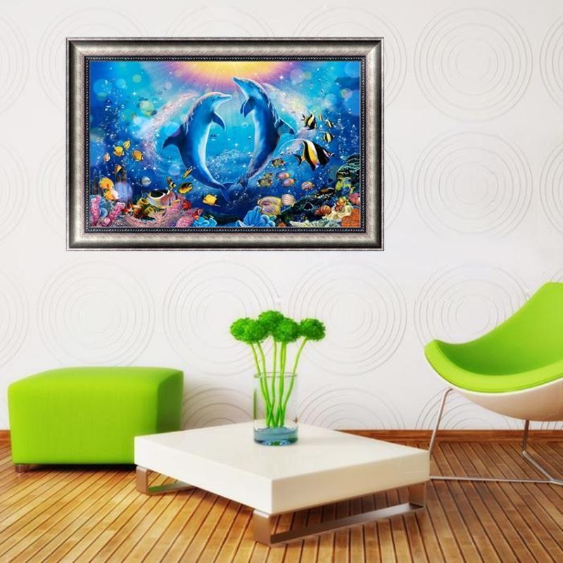 Ocean World DIY 5D Diamond Embroidery Painting Rhinestone Cross Stitch Decor