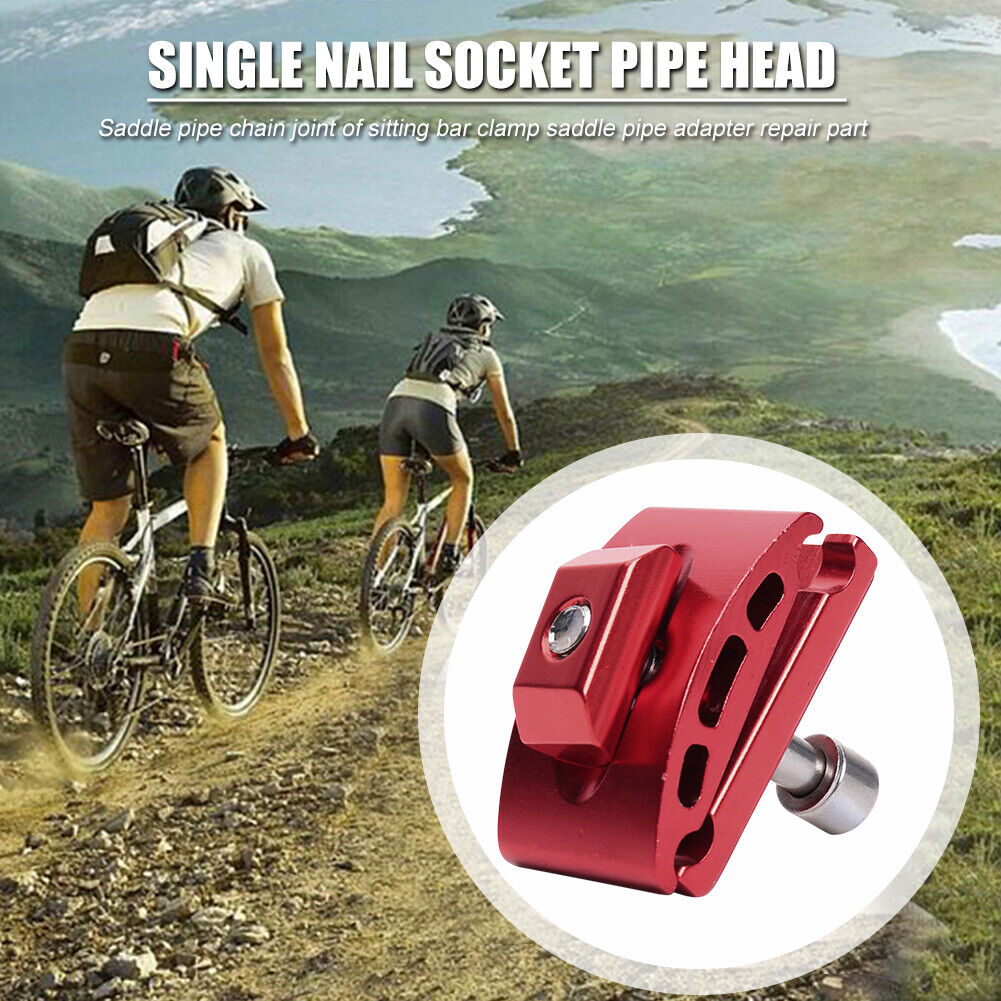 Aluminum Bicycle Seatpost Clamps Head Single Nail Seat Tube Head (Red)