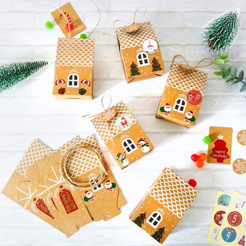 Christmas Advent Calendar Box DIY Candy Biscuit Guest Favors Wrapping