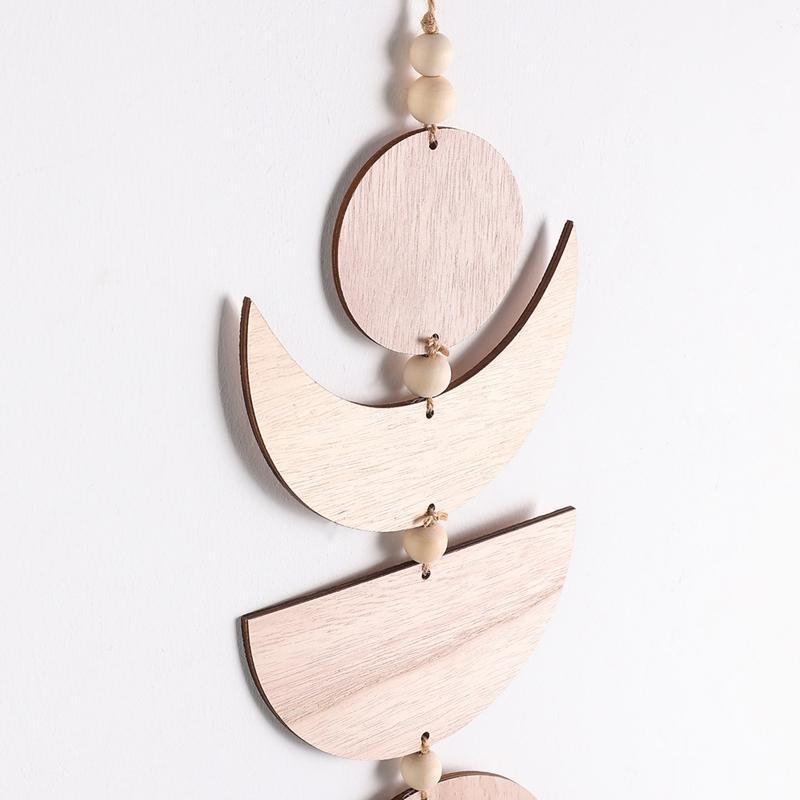 Wooden Moon Sun Shape Wall Hanging Decoration Party Backdrop Bohemian Home Decor