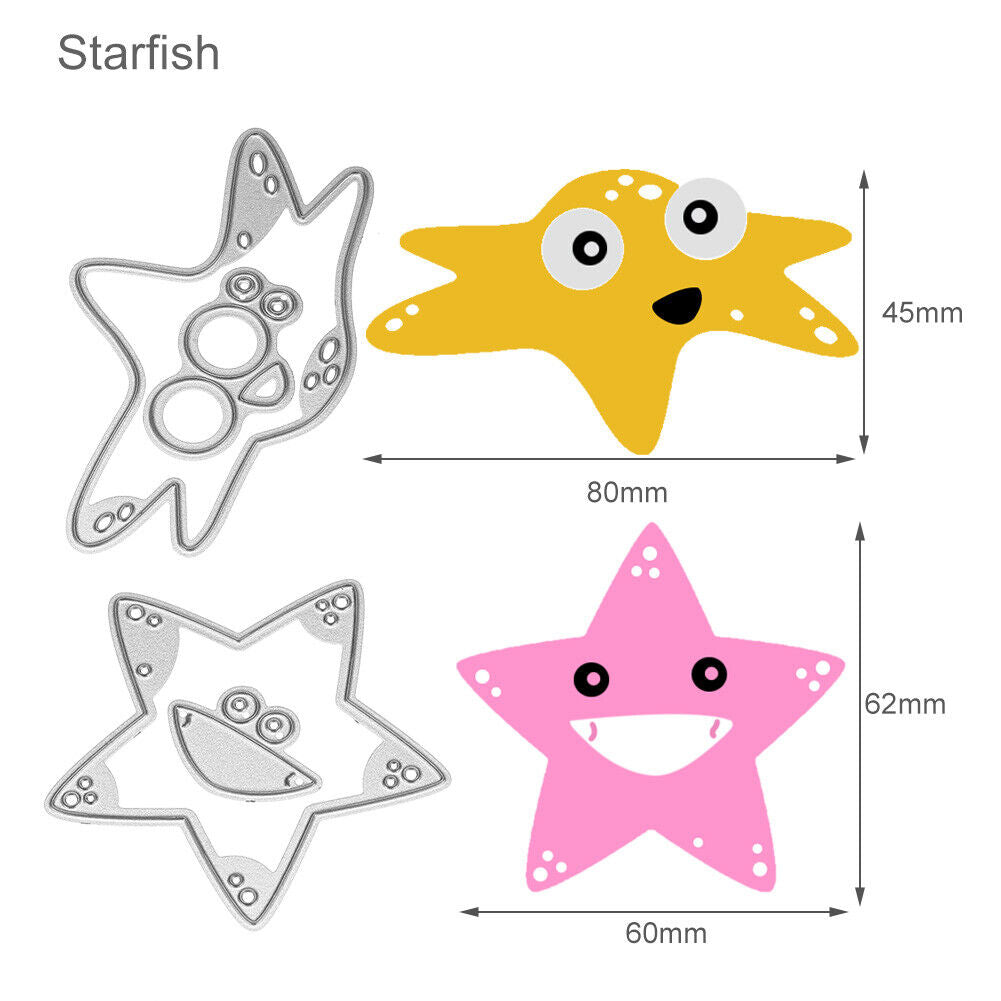 4pcs Sea Star Metal Cutting Dies Stencils DIY Scrapbooking Paper Card Decor