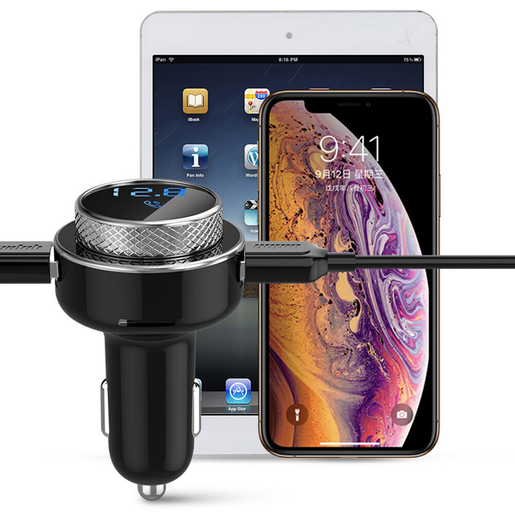 GC16 Car FM Transmitter Bluetooth-compatible Handsfree MP3 Player QC3.0 USB