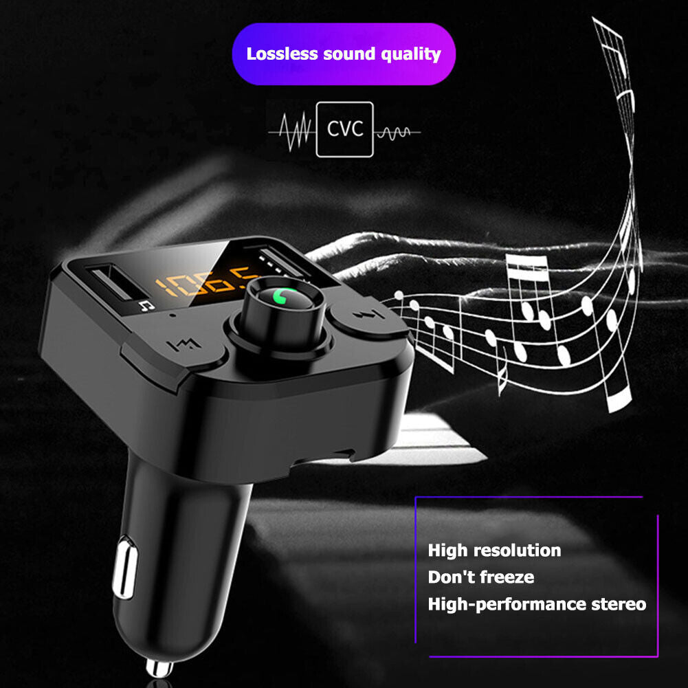 2 USB Fast Charger Bluetooth-compatible MP3 FM Receiver Transmitter for Car