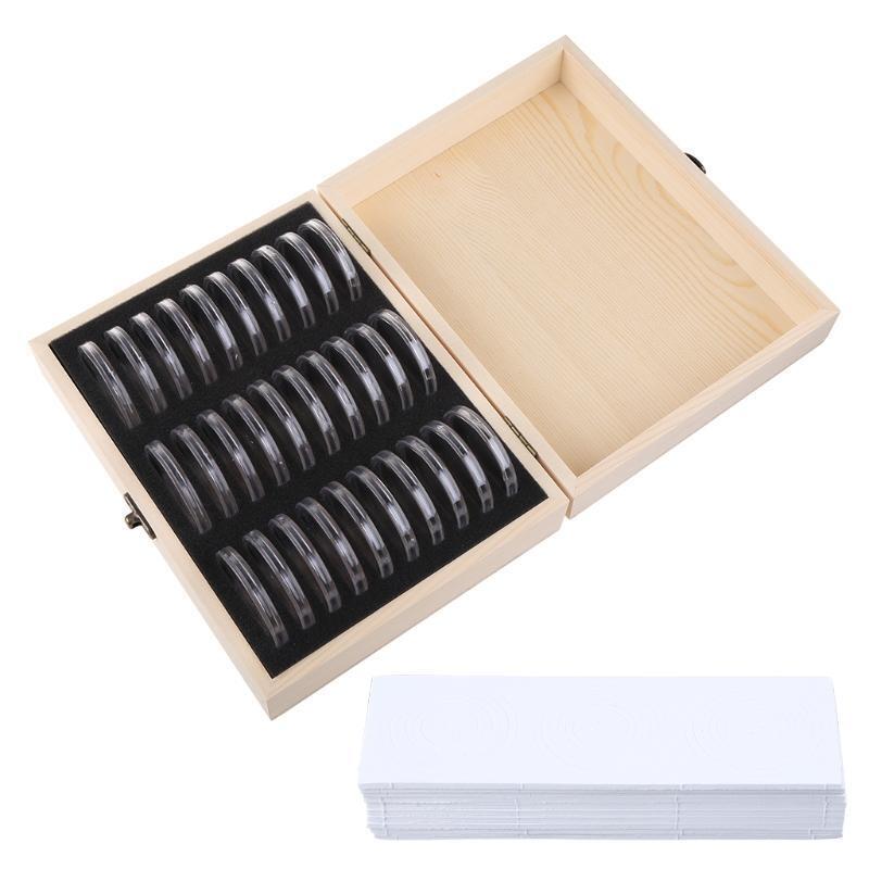 30pc Commemorative Coin Cover Protector Holder Storage Box for