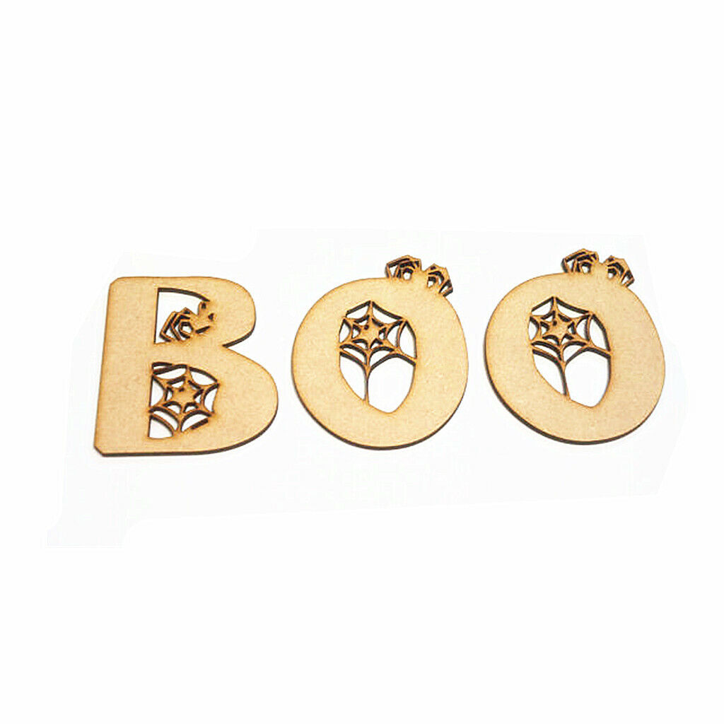 Funny Wooden  BOO Cutout Decoration Craft Blank Embellishments DIY