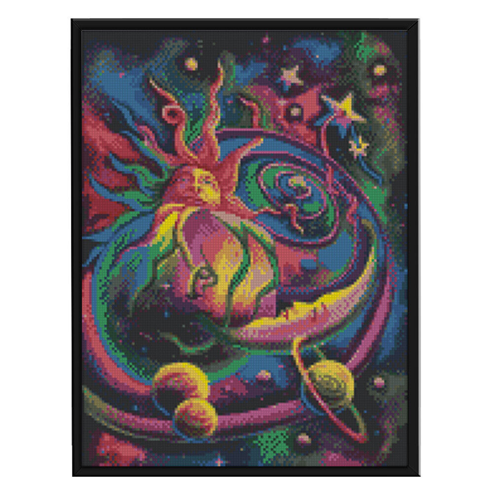 Full Embroidery Colorful Sun Printed Cross Stitch 11CT 3 Strand Cotton Kit