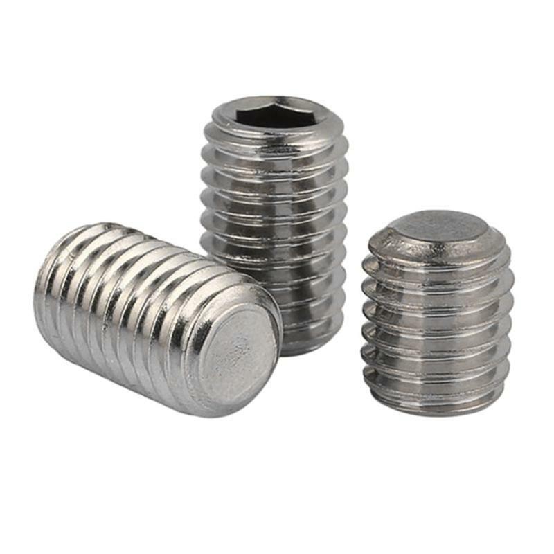Flat Point Hexagon Socket Set Screws Headless 200Pcs/set M2.5 M3 M4 DIN913