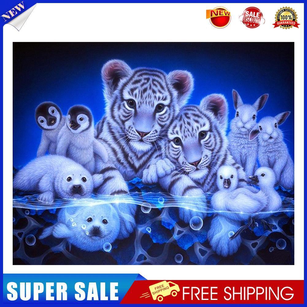 Animal Round Diamond Painting Embroidery DIY Needlework Cross Stitch Set
