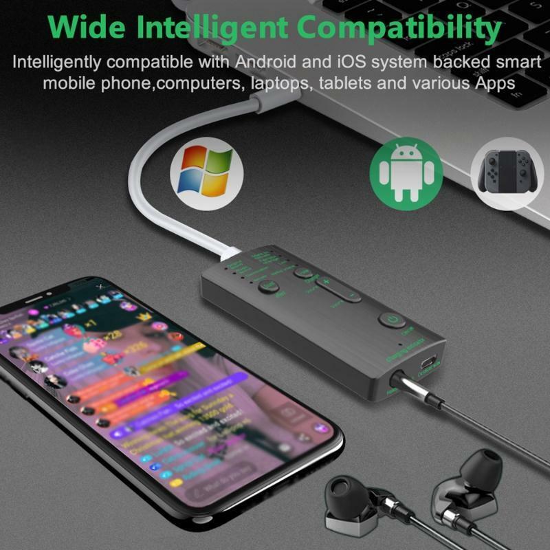 Mini Voice Changer Sound Card Portable Mini Voice Changer Device Microphone Tool