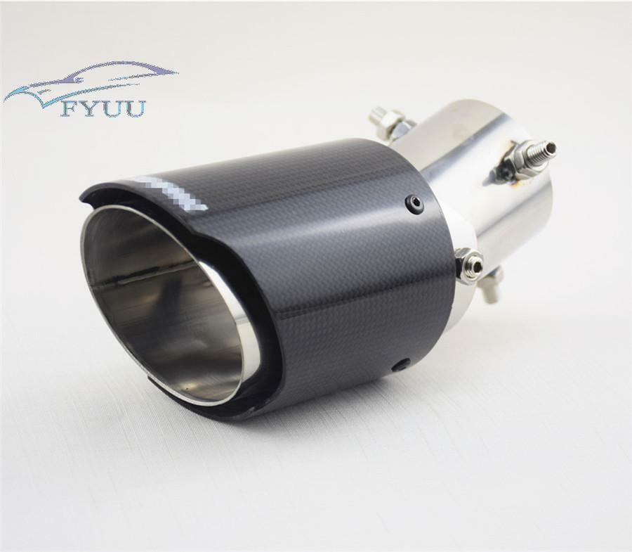 Real Carbon Fiber Exhaust Pipe Modified Glossy Bent Straight Angle Adjustable