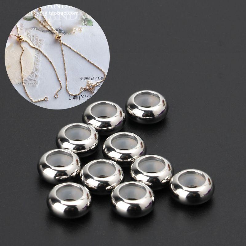 10Pcs Stainless Steel Rubber Insert Stopper Spacer Beads for Add-a-Bead Bracelet