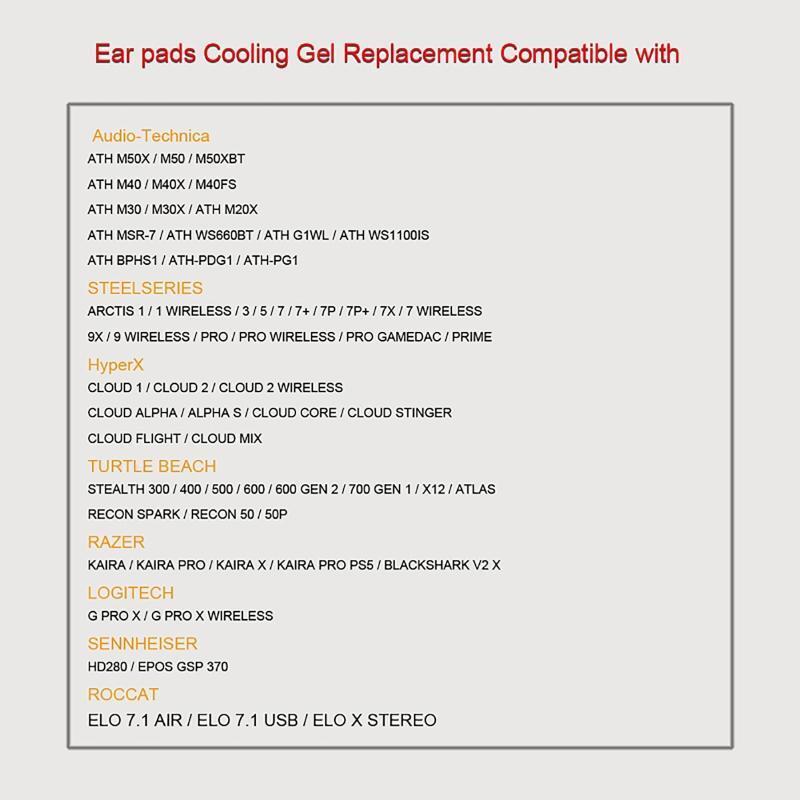 Leather Ear Pads forAudio Technica ATH M30 / M30X Earphone Cooling Gel Cushion