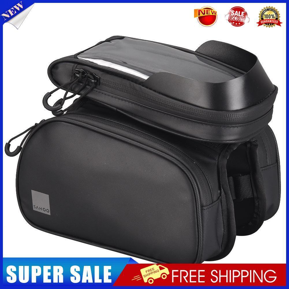 1.5L Touch Screen Bike Front Frame Top Tube Phone Sunshade Double Side Bag