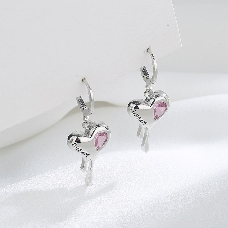 Irregular Zircon Lava Love Earrings Hip-hop Style Personality Melting Ear Buckle