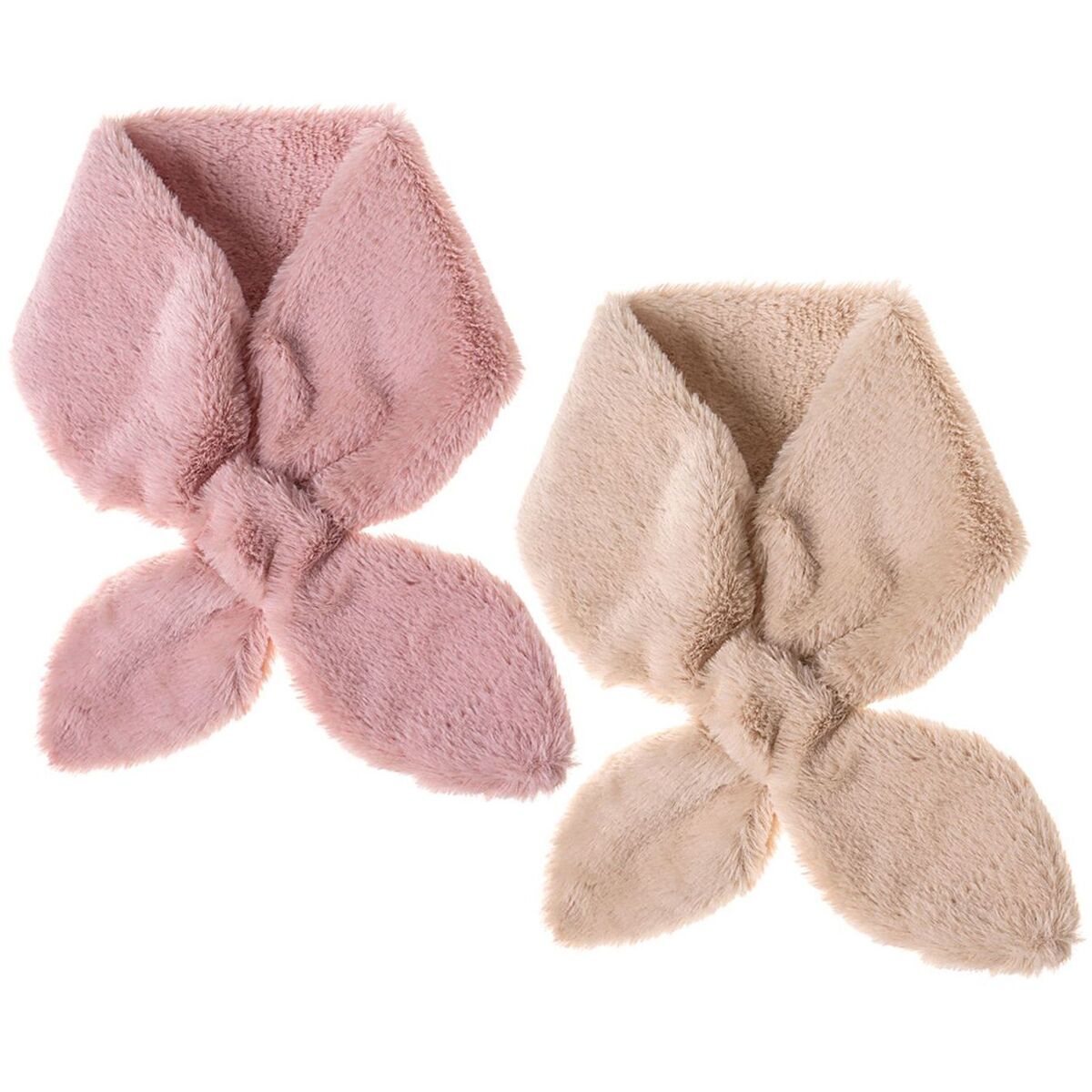 Fur Plush Elegant Shawl Neckerchief Wrap Solid Color Cross Scarf Neck Warmer