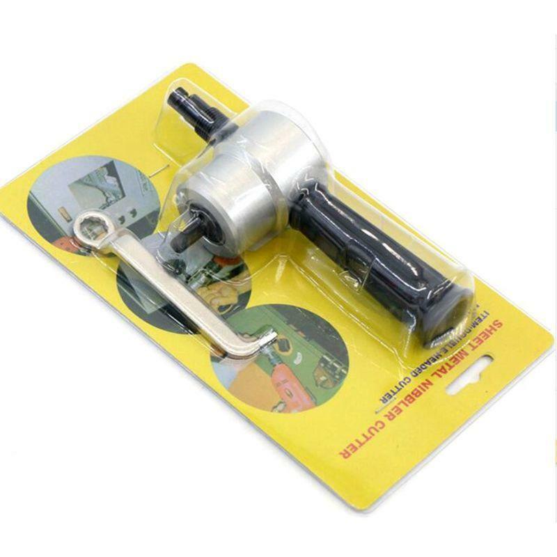 160A Practical Nibble Metal Cutter Double Head Sheet Drill Tool Attachment Open