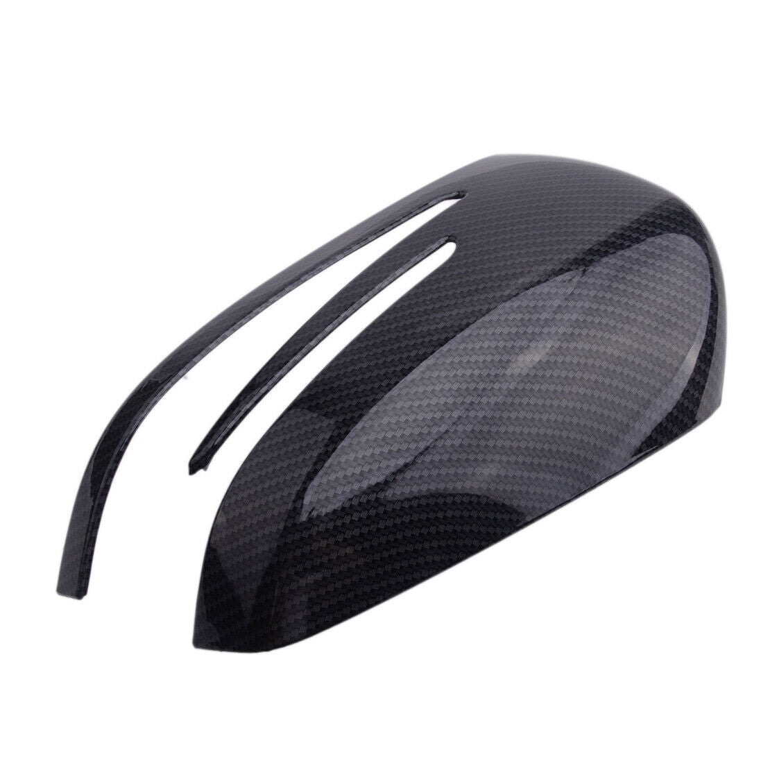 1Pair Carbon Fiber Black Side Wing Mirror Cover Cap Fit For Mercedes Benz W176