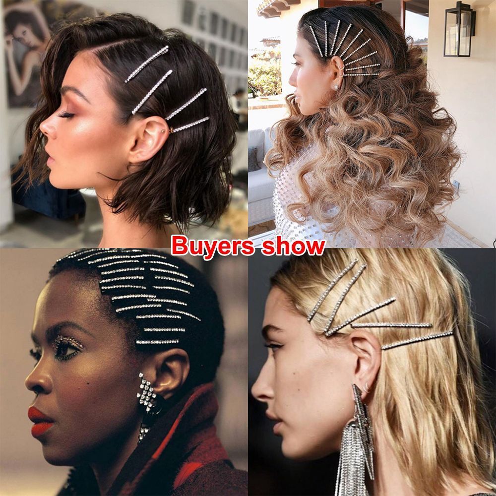 Hair Jewelry Rhinestones Hairpins Hair Clips Metal Barrette Crystal Hairgrip