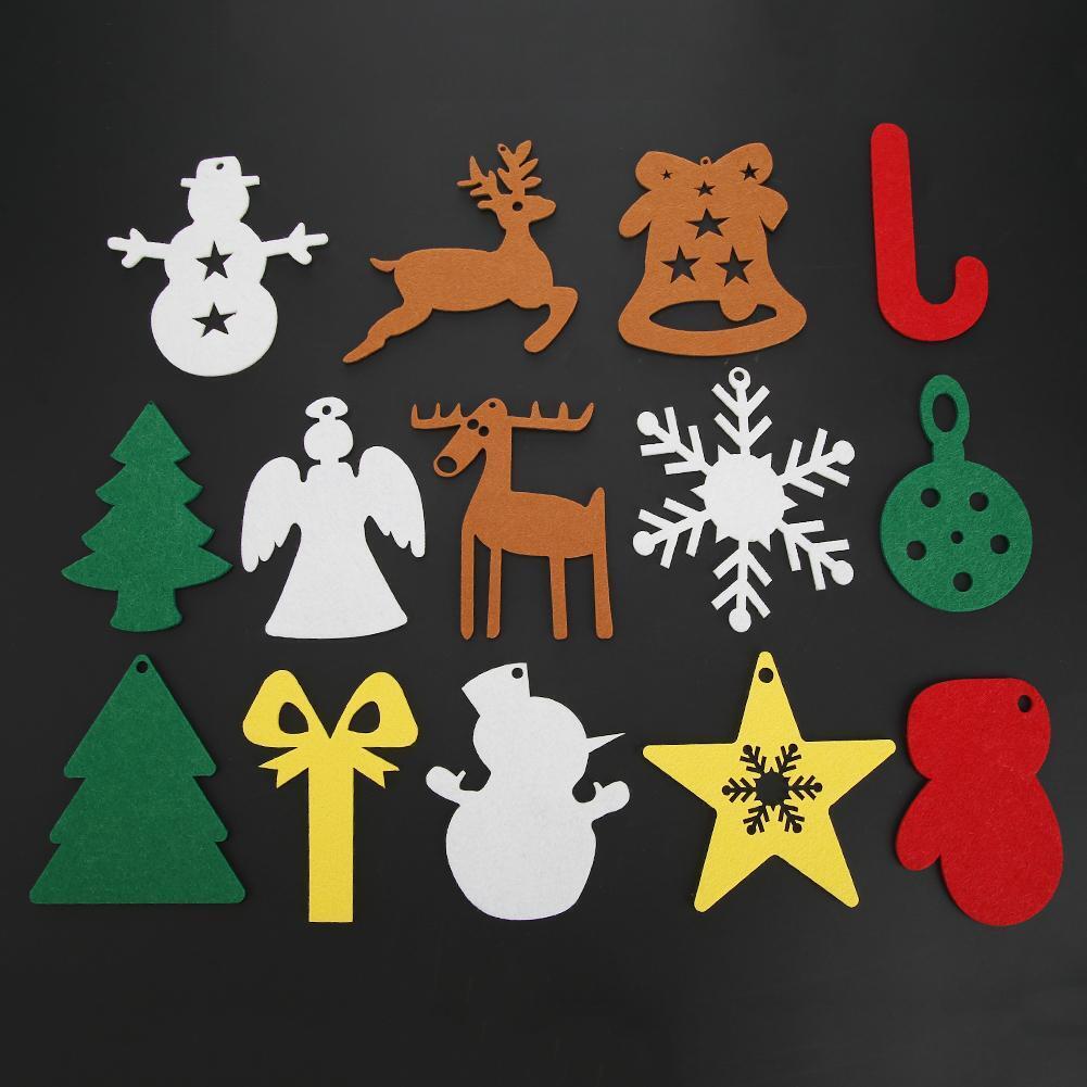 Non-Woven Elk Snowflake Snowman Christmas Tree Pendant Ornaments Xmas Decor